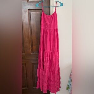 Vibrant Pink Maxi Dress with tie in back